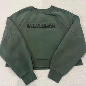 Lululemon scuba oversized wordmark sweatshirt, M/L.